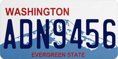 WA license plate ADN9456
