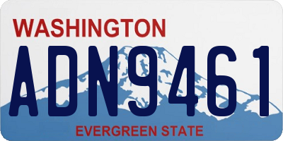 WA license plate ADN9461