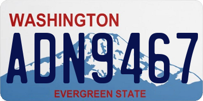 WA license plate ADN9467