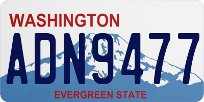 WA license plate ADN9477