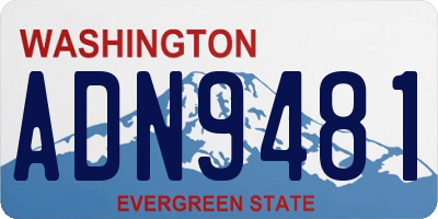 WA license plate ADN9481