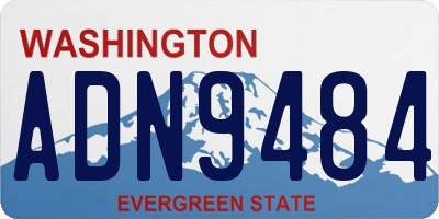 WA license plate ADN9484