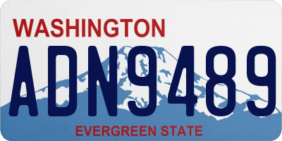 WA license plate ADN9489