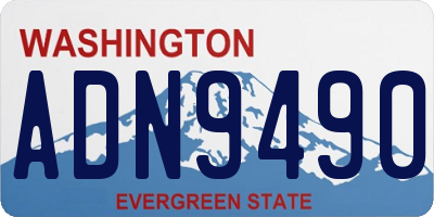 WA license plate ADN9490