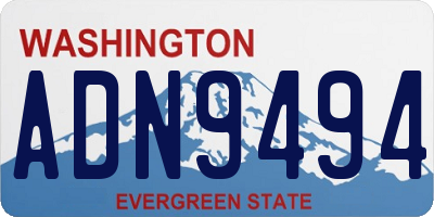 WA license plate ADN9494