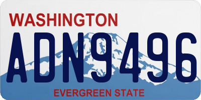 WA license plate ADN9496