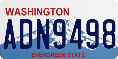 WA license plate ADN9498