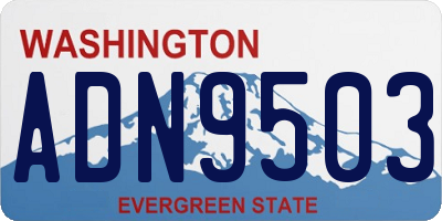 WA license plate ADN9503