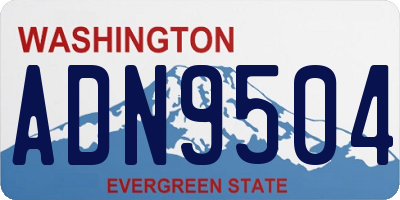 WA license plate ADN9504