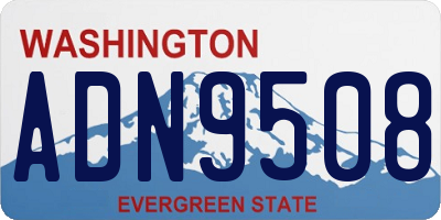 WA license plate ADN9508