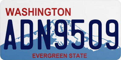 WA license plate ADN9509