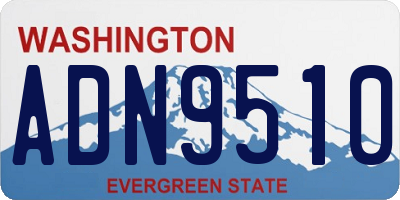 WA license plate ADN9510