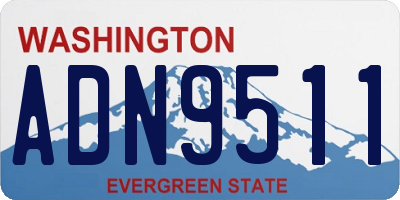 WA license plate ADN9511