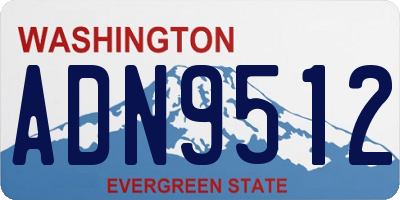 WA license plate ADN9512