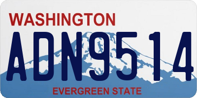 WA license plate ADN9514