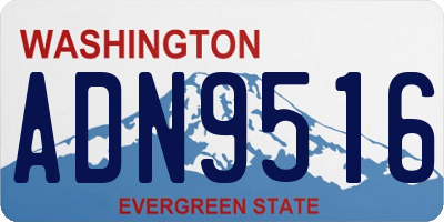 WA license plate ADN9516