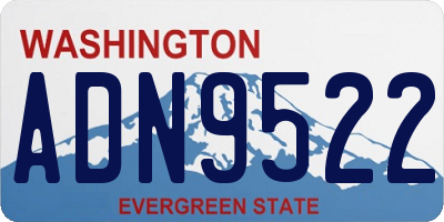 WA license plate ADN9522