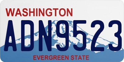 WA license plate ADN9523
