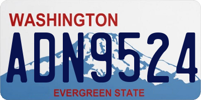 WA license plate ADN9524