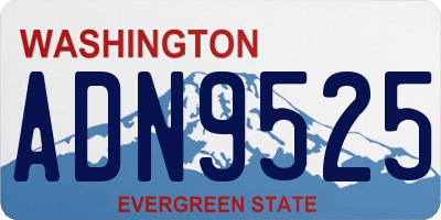WA license plate ADN9525