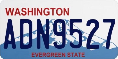 WA license plate ADN9527