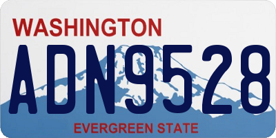 WA license plate ADN9528