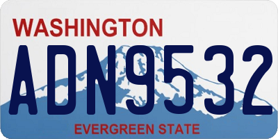 WA license plate ADN9532