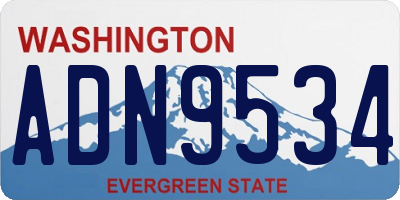 WA license plate ADN9534