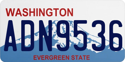 WA license plate ADN9536