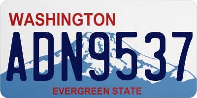 WA license plate ADN9537