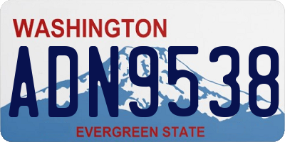 WA license plate ADN9538