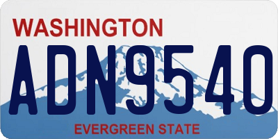 WA license plate ADN9540