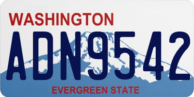 WA license plate ADN9542