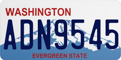 WA license plate ADN9545