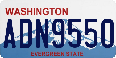 WA license plate ADN9550
