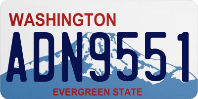 WA license plate ADN9551