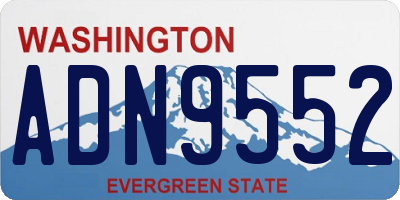 WA license plate ADN9552