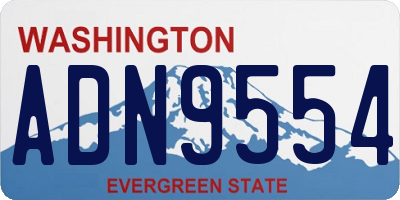 WA license plate ADN9554