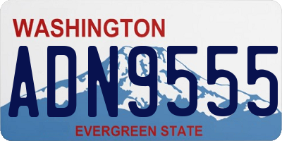 WA license plate ADN9555