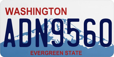 WA license plate ADN9560