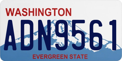 WA license plate ADN9561