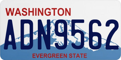 WA license plate ADN9562