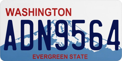 WA license plate ADN9564