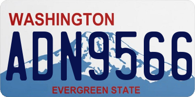 WA license plate ADN9566