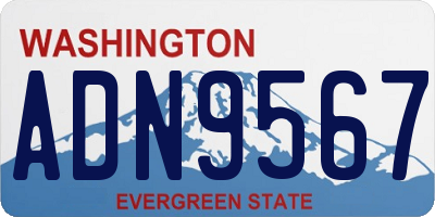 WA license plate ADN9567