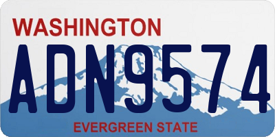 WA license plate ADN9574