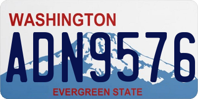 WA license plate ADN9576