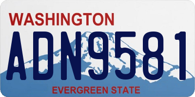 WA license plate ADN9581