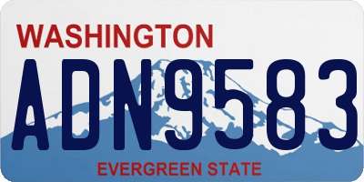 WA license plate ADN9583