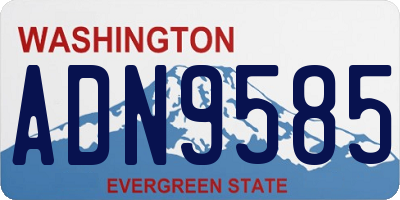WA license plate ADN9585